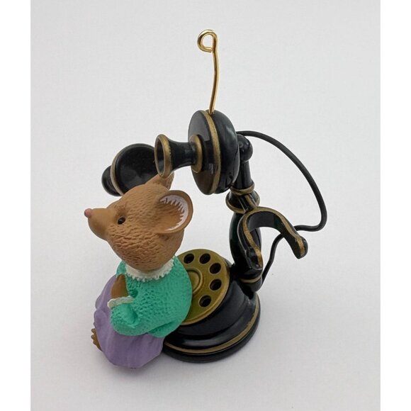 Hallmark Keepsake Hello Hello Christmas Tree Ornament Telephone Mouse Friendship - Picture 4 of 9